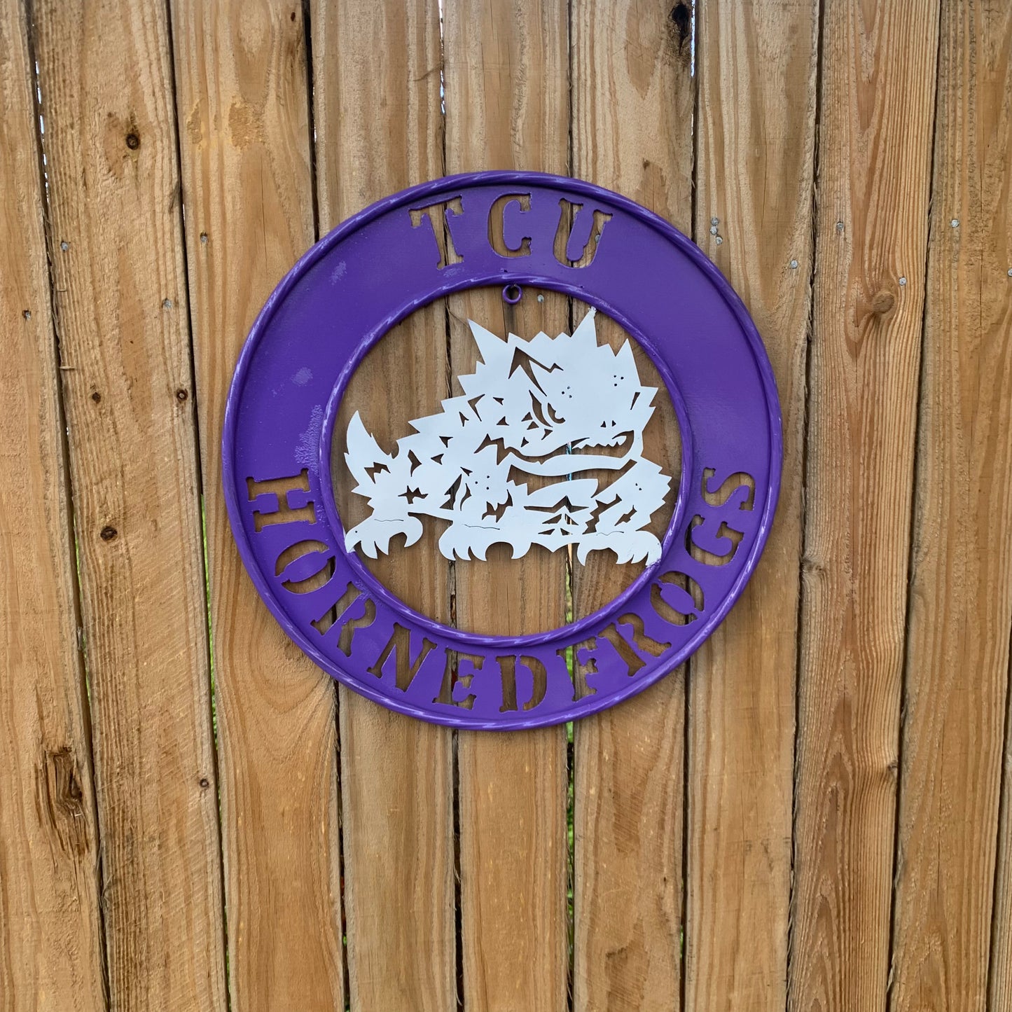 18",24",32" TCU HORNED FROGS CUSTOM METAL VINTAGE CRAFT TEAM SIGN WESTERN HOME DECOR HANDMADE