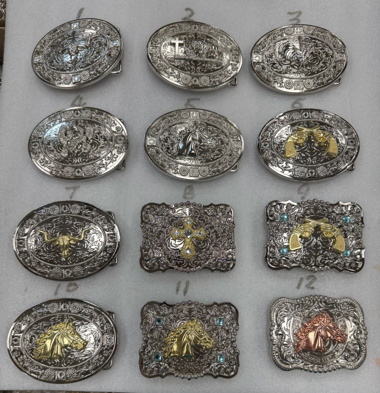HORSE BELT BUCKLE MULTI STYLE  WESTERN METAL BUCKLE FASHION ART 4.5" X 3.5" #WS