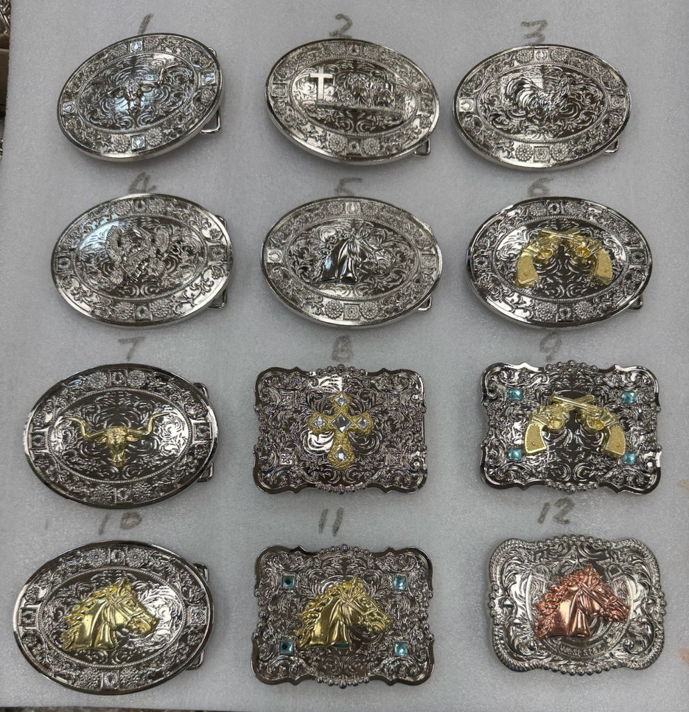 HORSE BELT BUCKLE MULTI STYLE  WESTERN METAL BUCKLE FASHION ART 4.5" X 3.5" #WS