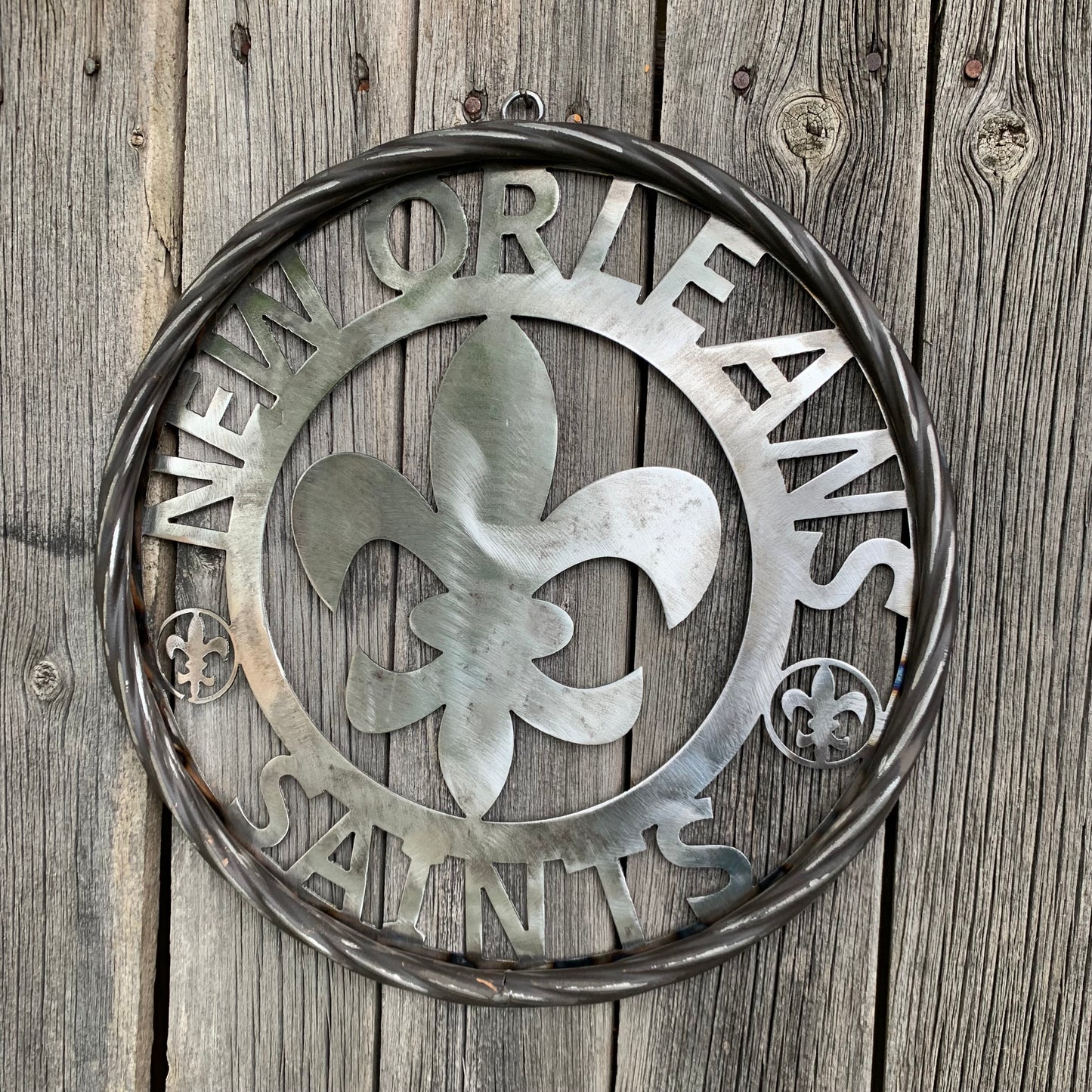 NEW ORLEANS SAINTS CUSTOM RAW METAL CRAFT SIGN WALL ART WESTERN HOME DECOR LASERCUT ART HANDMADE 12",18",24