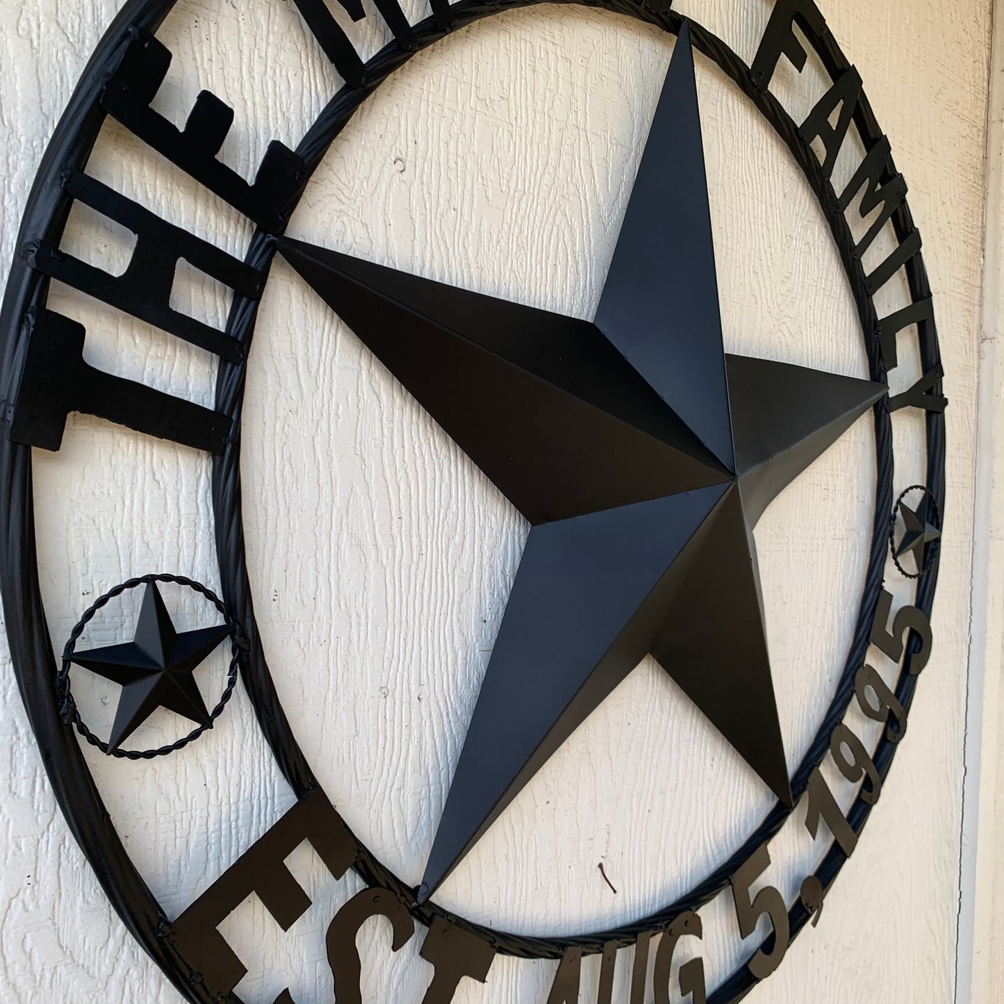 MYERS STYLE YOUR CUSTOM NAME STAR BARN STAR METAL LONE STAR WESTERN HOME DECOR RUSTIC BLACK HANDMADE 24",32",36",50"