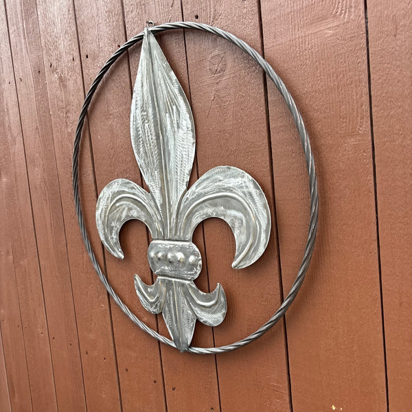 FLEUR DE LIS  CUSTOM RAW METAL METAL UNPAINTED WALL ART SIGN WESTERN HOME DECOR HANDMADE NEW 12",18",24",32"