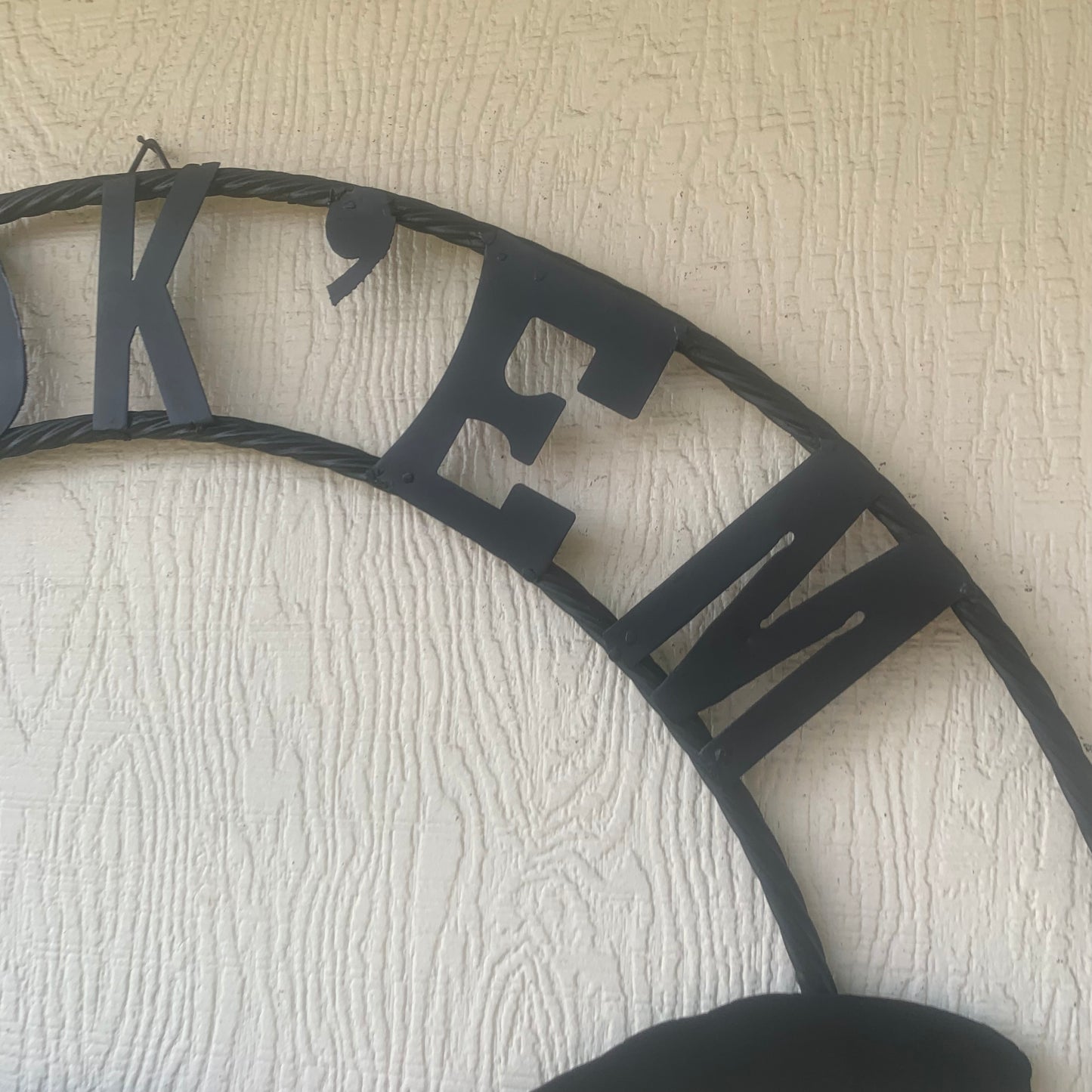 HOOKEM HORNS WITH LONE STAR TEXAS LONGHORNS HOOK EM BLACK METAL CUSTOM VINTAGE CRAFT WALL ART TEAM SIGN HANDMADE
