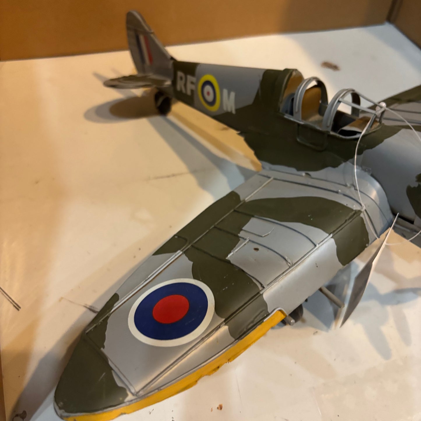 SPITFIRE METAL AIRPLAINE WW WESTERN HOME DECOR HANDMADE #RA0234