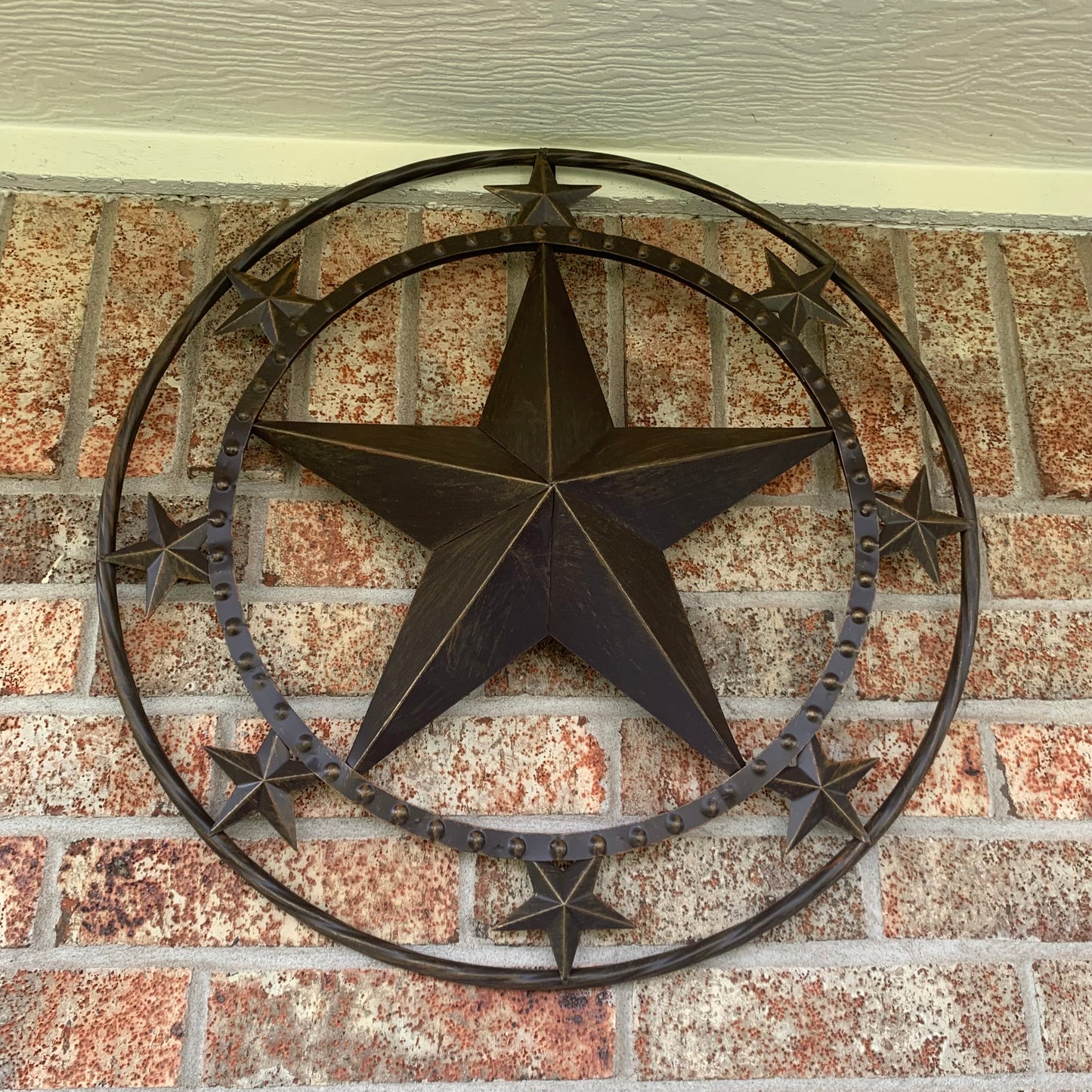 24" MULTI STAR BEADED COLIBROX BARN STAR METAL LONESTAR WESTERN HOME DECOR HANDMADE RUSTIC DARK BRONZE NEW