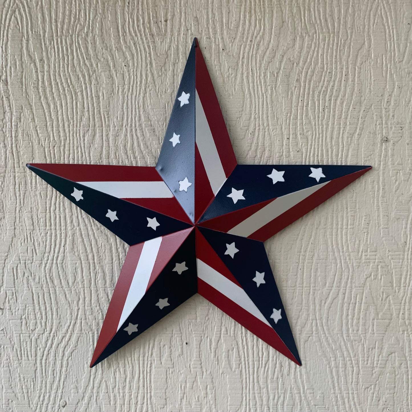USA BARN STAR AMERICAN FLAG STAR RED WHITE & BLUE METAL STAR HANDMADE NEW 12",24",30" #EH11753