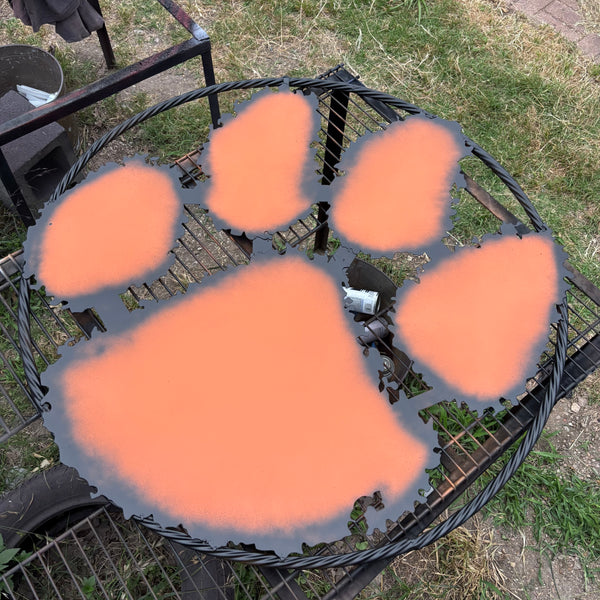CLEMSON TIGERS PAW CUSTOM METAL VINTAGE CRAFT SIGN WALL ART TEAM SIGN ORANGE HANDMADE STYLE# 2 #EH12745