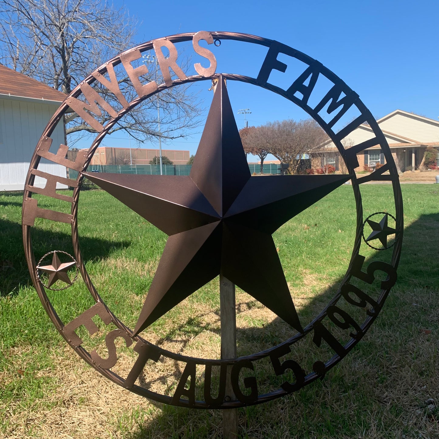 MYERS STYLE YOUR CUSTOM NAME STAR BARN STAR METAL LONE STAR WESTERN HOME DECOR RUSTIC BLACK HANDMADE 24",32",36",50"