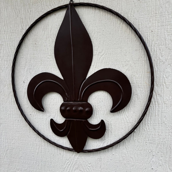FLEUR DE LIS BRONZE METAL WALL ART SIGN WESTERN HOME DECOR HANDMADE NEW 12",18",24",32"