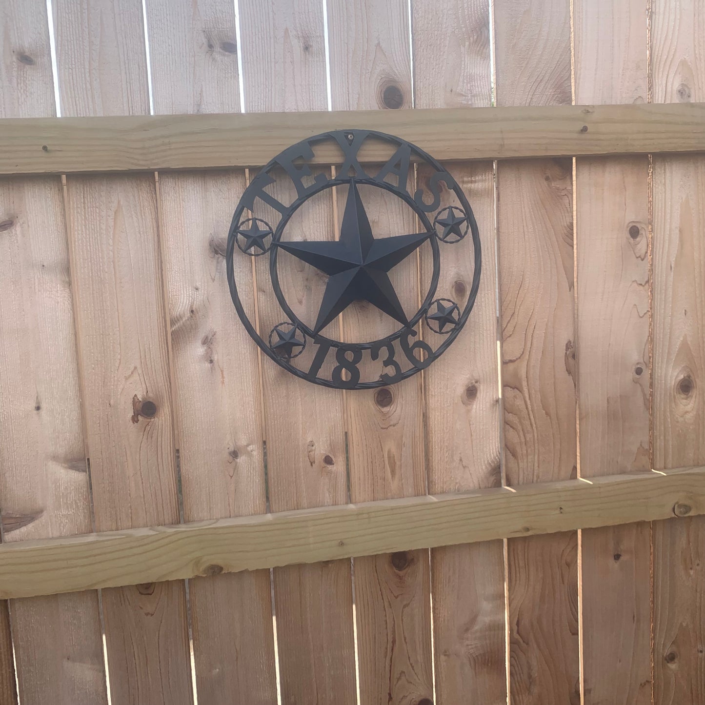 TEXAS 1836 BLACK BARN STAR METAL LONESTAR WESTERN HOME DECOR HANDMADE NEW 16",24",36",50"