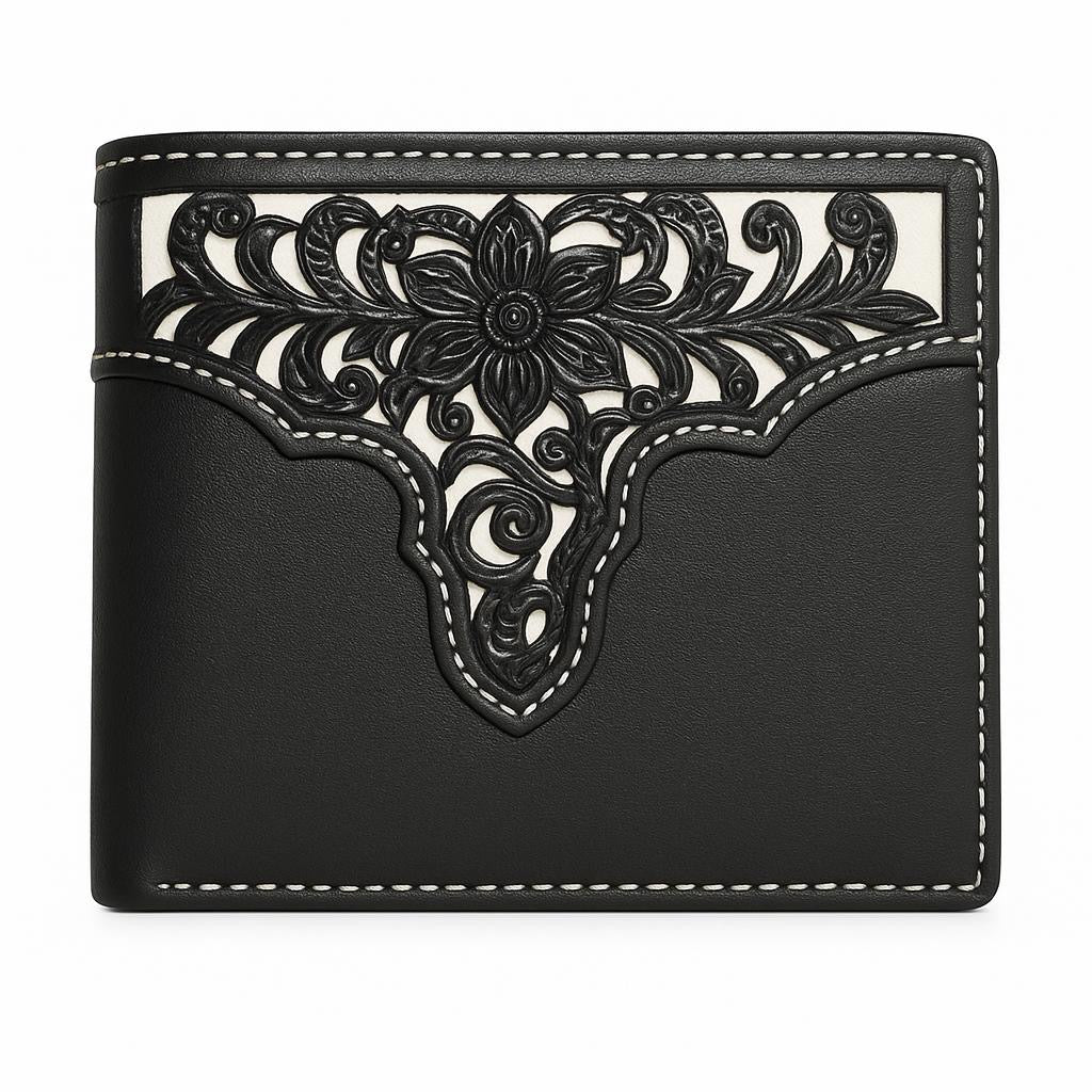 5" MEN'S WALLET GENUINE LEATHER BIFOLD WESTERN STYLE WALLET NEW