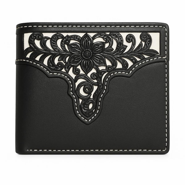 5" MEN'S WALLET GENUINE LEATHER BIFOLD WESTERN STYLE WALLET NEW