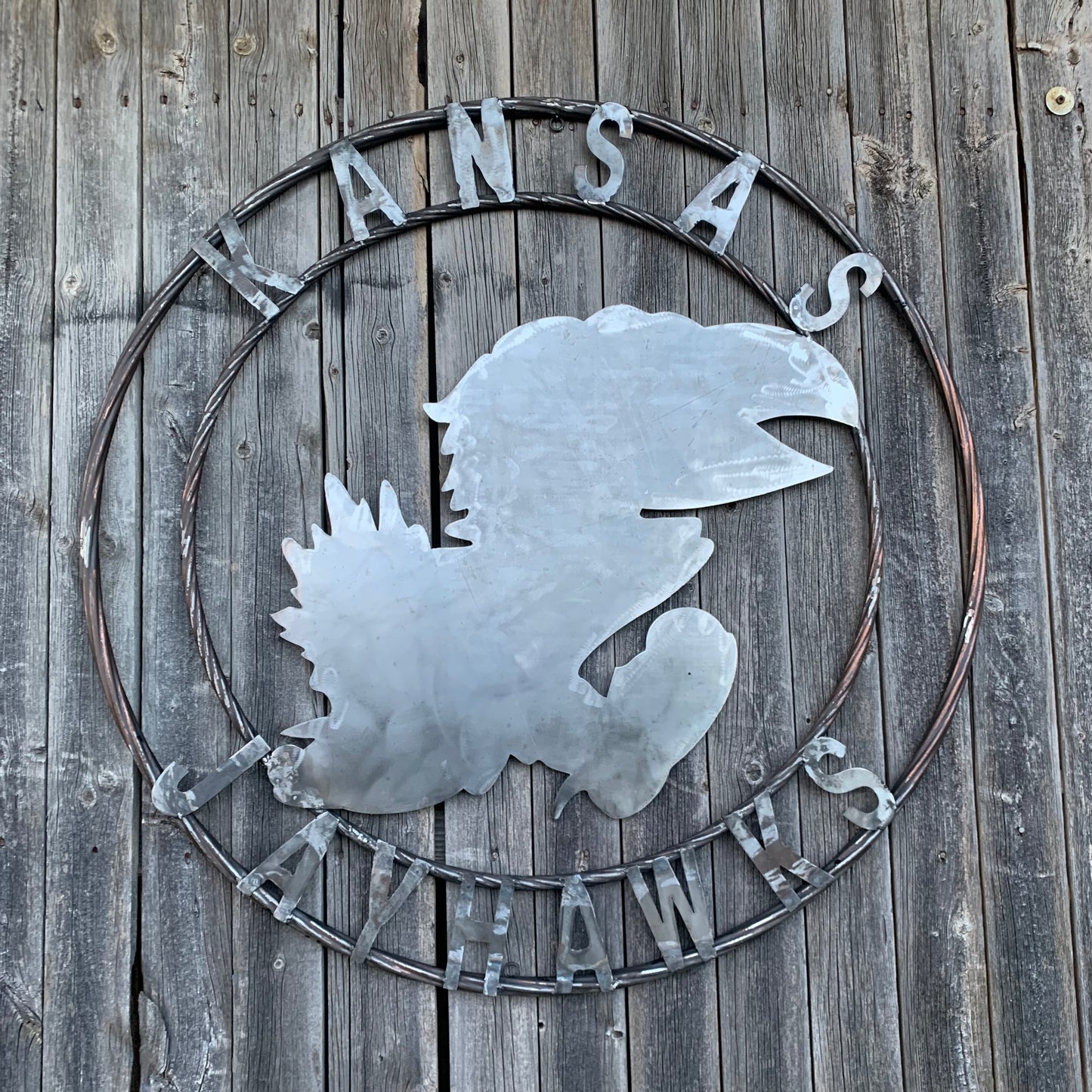 KANSAS JAYHAWKS RAW CUSTOM METAL VINTAGE CRAFT SIGN UNPAINTED TEAM HANDMADE