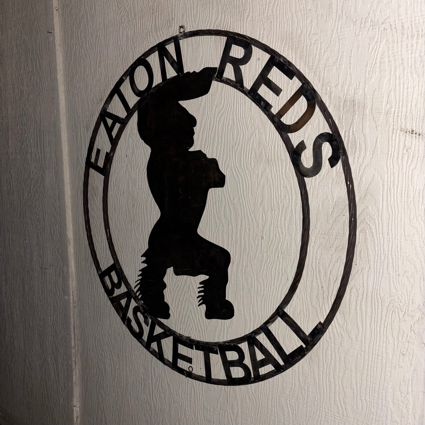 EATON REDS CUSTOM METAL VINTAGE CRAFT SIGN TEAM RED WHITE HANDMADE TO ORDER