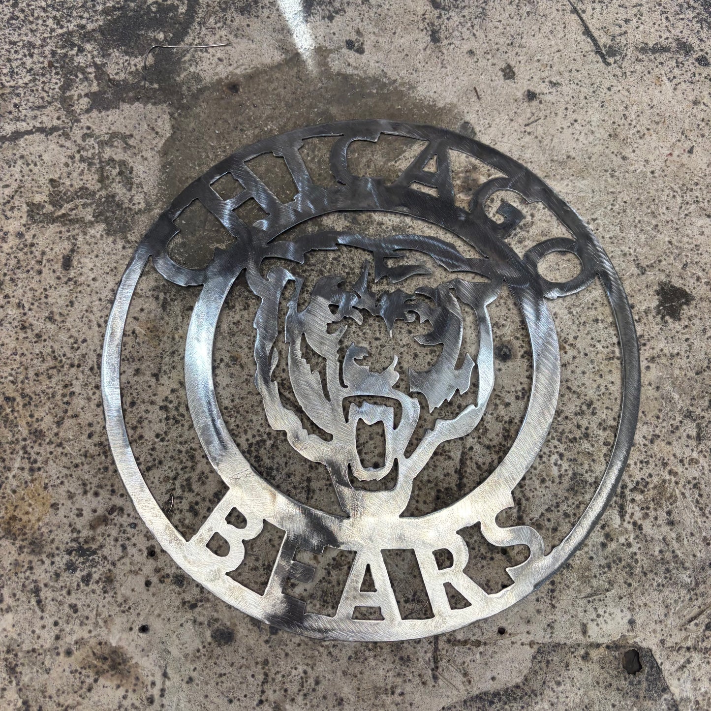 CHICAGO BEARS CUSTOM RAW METAL VINTAGE CRAFT SIGN TEAM HANDMADE STYLE# 3