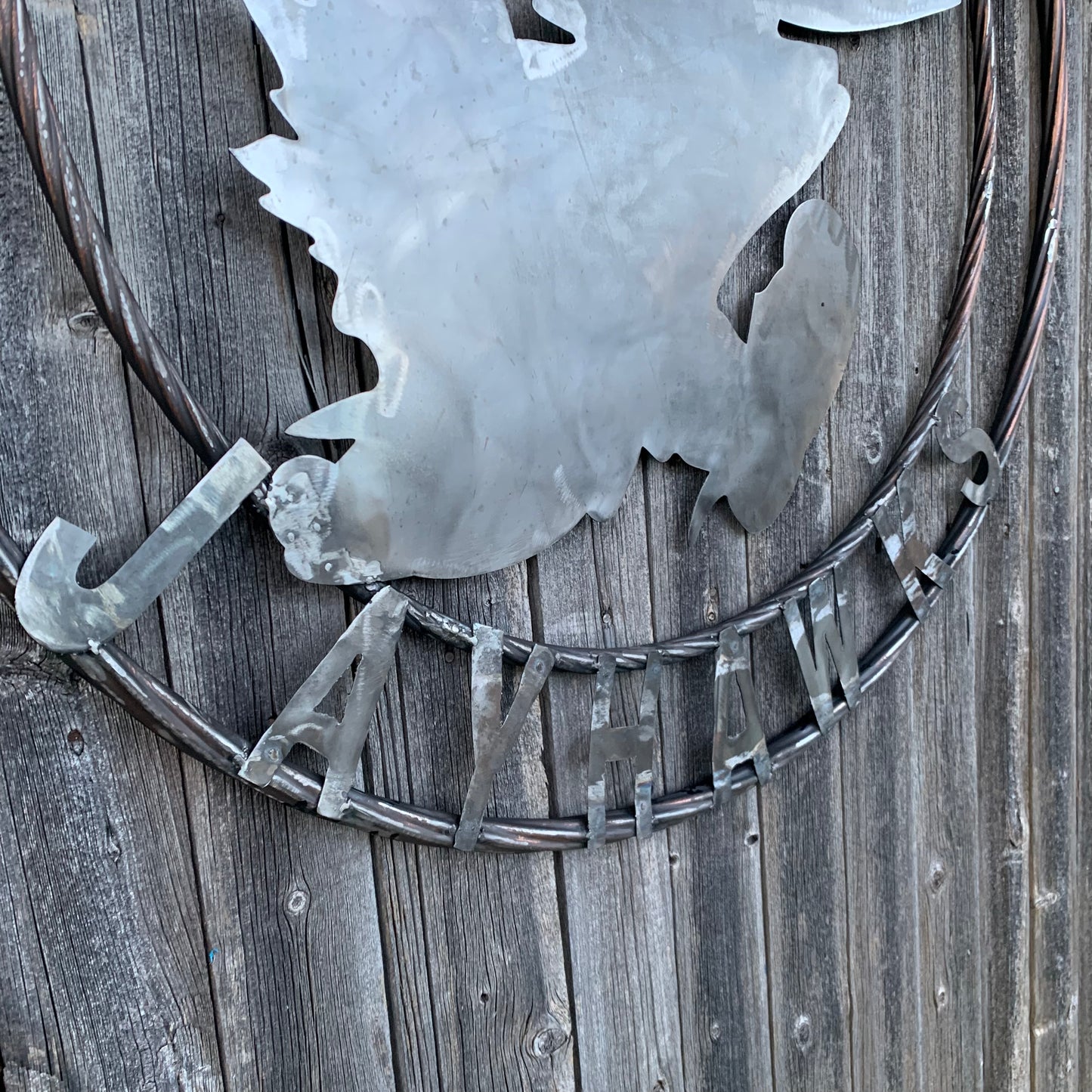 KANSAS JAYHAWKS RAW CUSTOM METAL VINTAGE CRAFT SIGN UNPAINTED TEAM HANDMADE