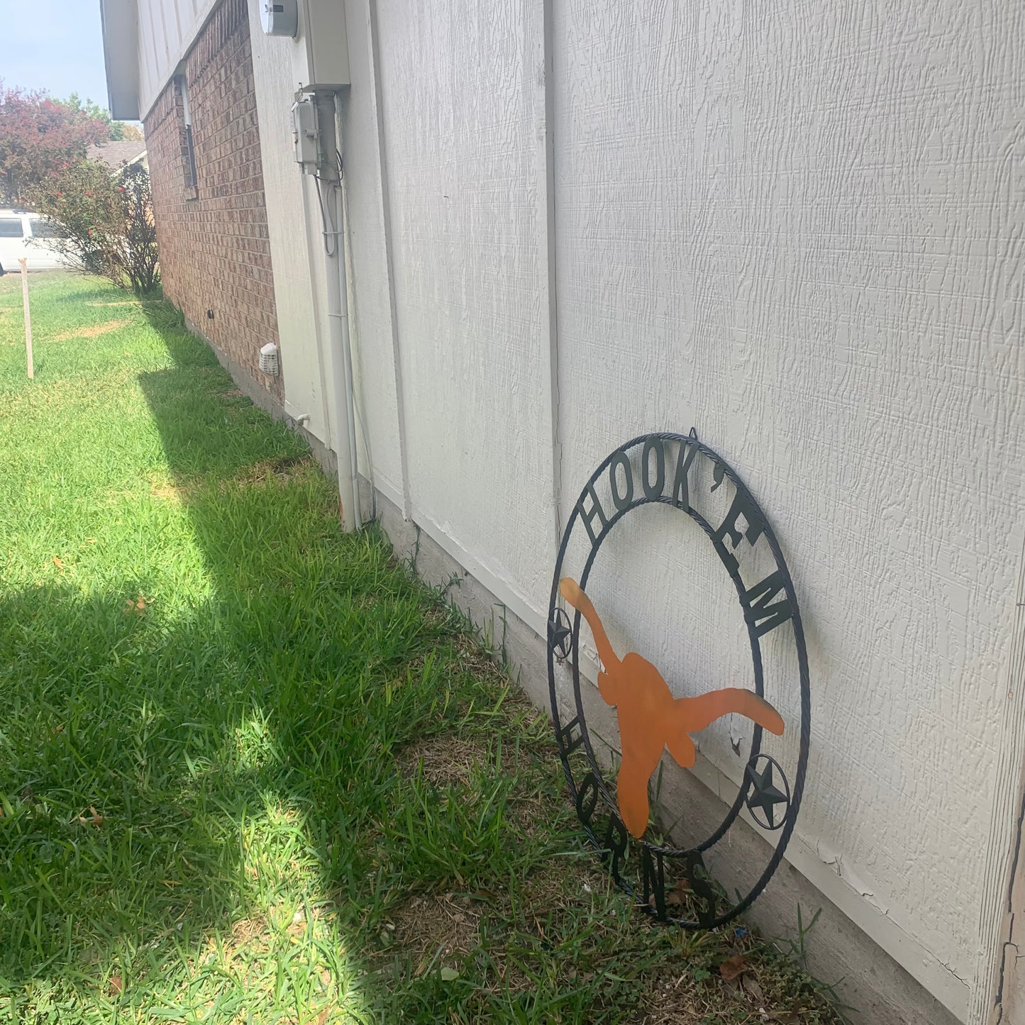 HOOKEM HORNS WITH LONE STAR TEXAS LONGHORNS HOOK EM METAL CUSTOM VINTAGE CRAFT WALL ART TEAM SIGN HANDMADE