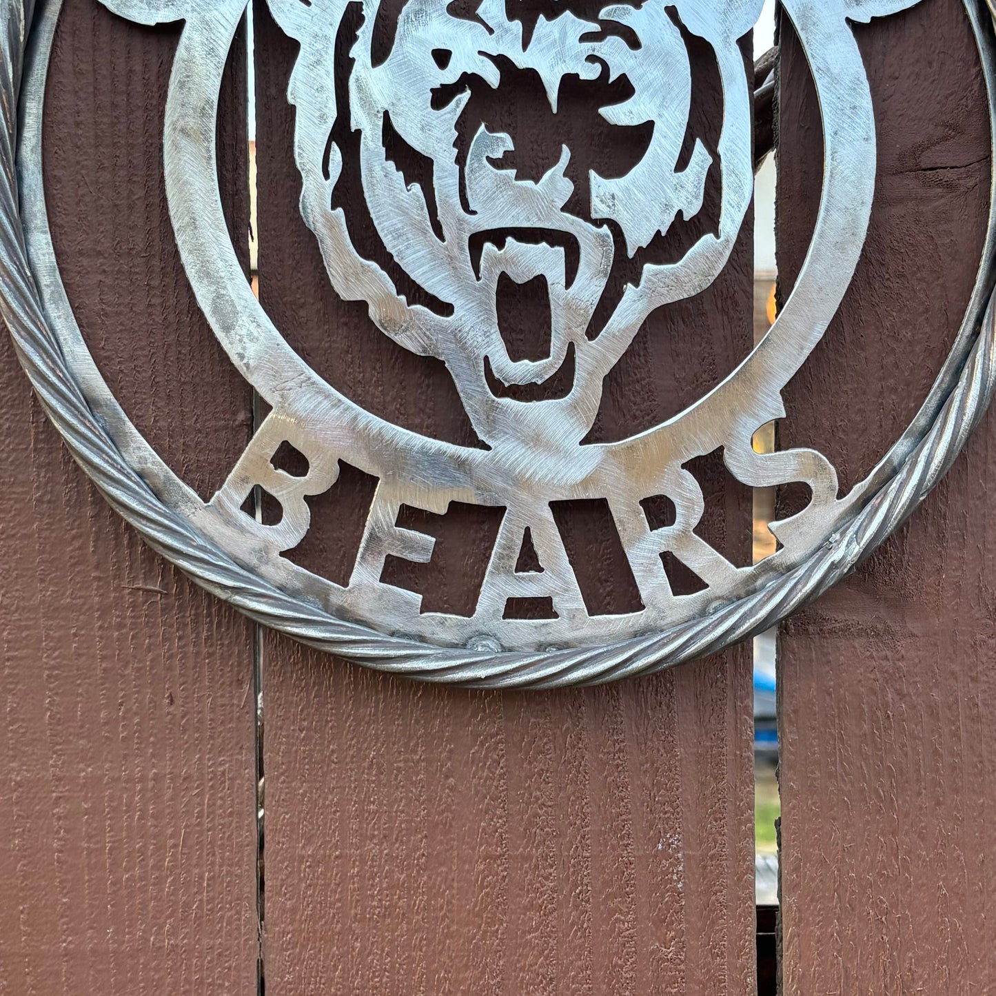 CHICAGO BEARS CUSTOM RAW METAL VINTAGE CRAFT SIGN TEAM HANDMADE STYLE# 3