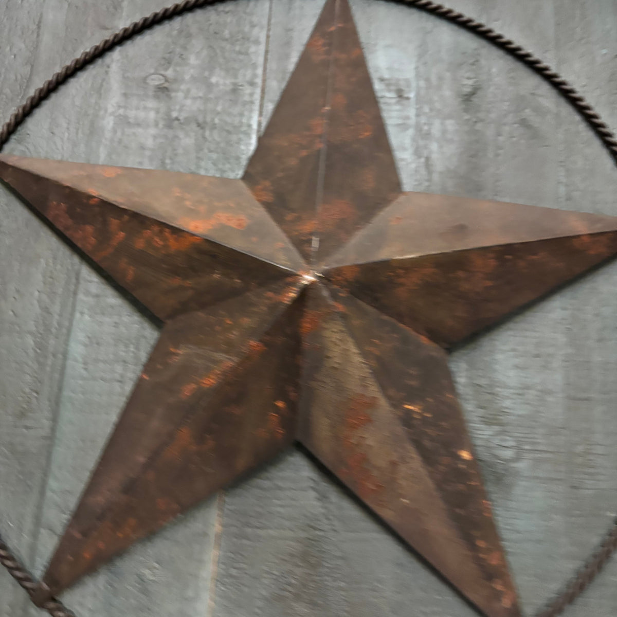 METAL STAR ON WOOD PANEL WESTERN HOME DECOR HANDMADE
