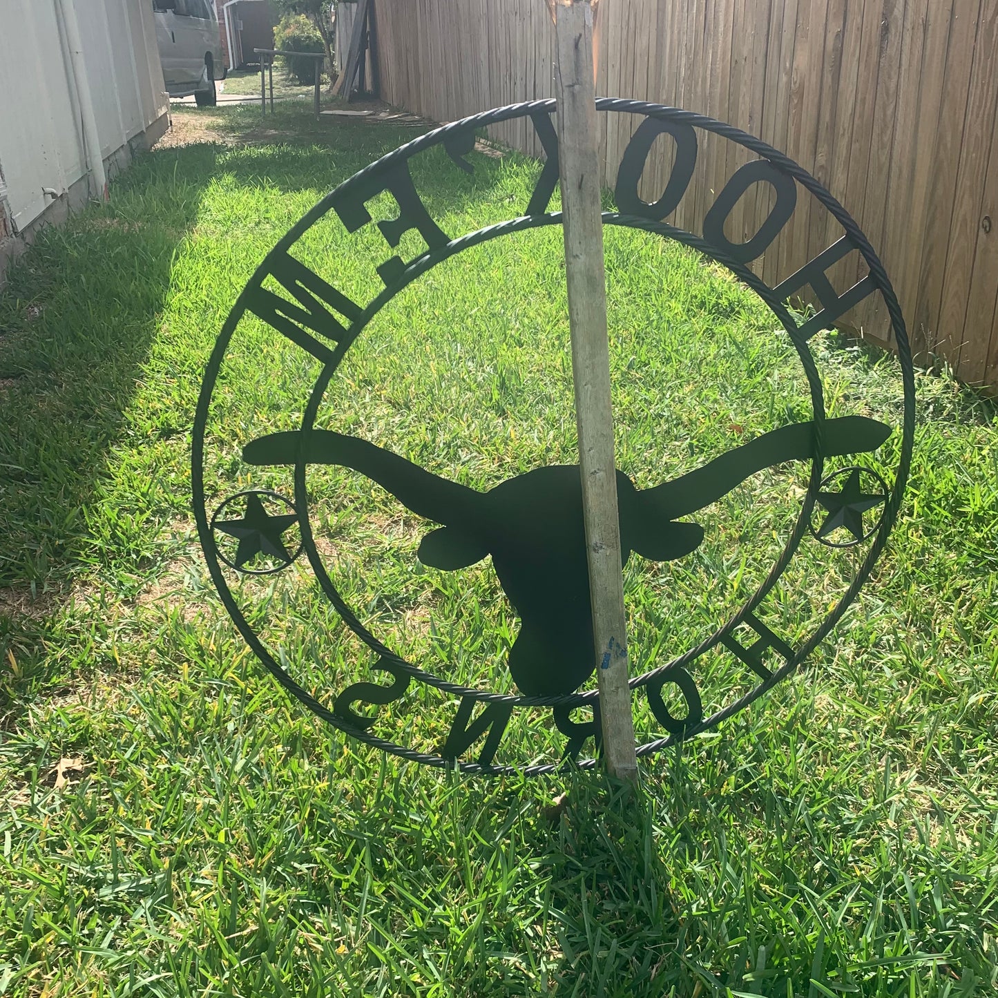 HOOKEM HORNS WITH LONE STAR TEXAS LONGHORNS HOOK EM METAL CUSTOM VINTAGE CRAFT WALL ART TEAM SIGN HANDMADE