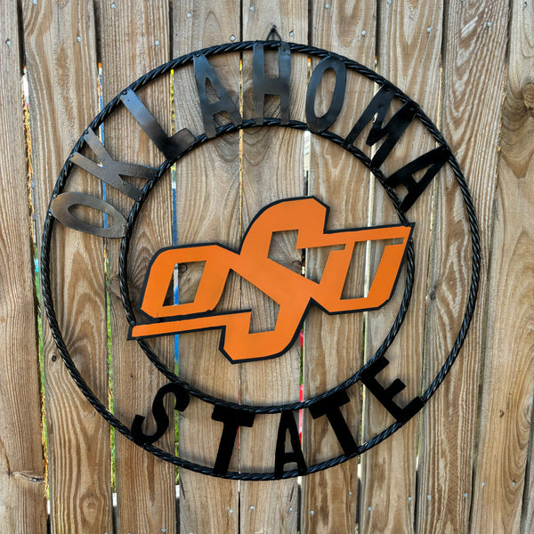 OSU OKLAHOMA STATE COWBOYS METAL CUSTOM VINTAGE TEAM WALL ART HANDMADE CRAFT SIGN