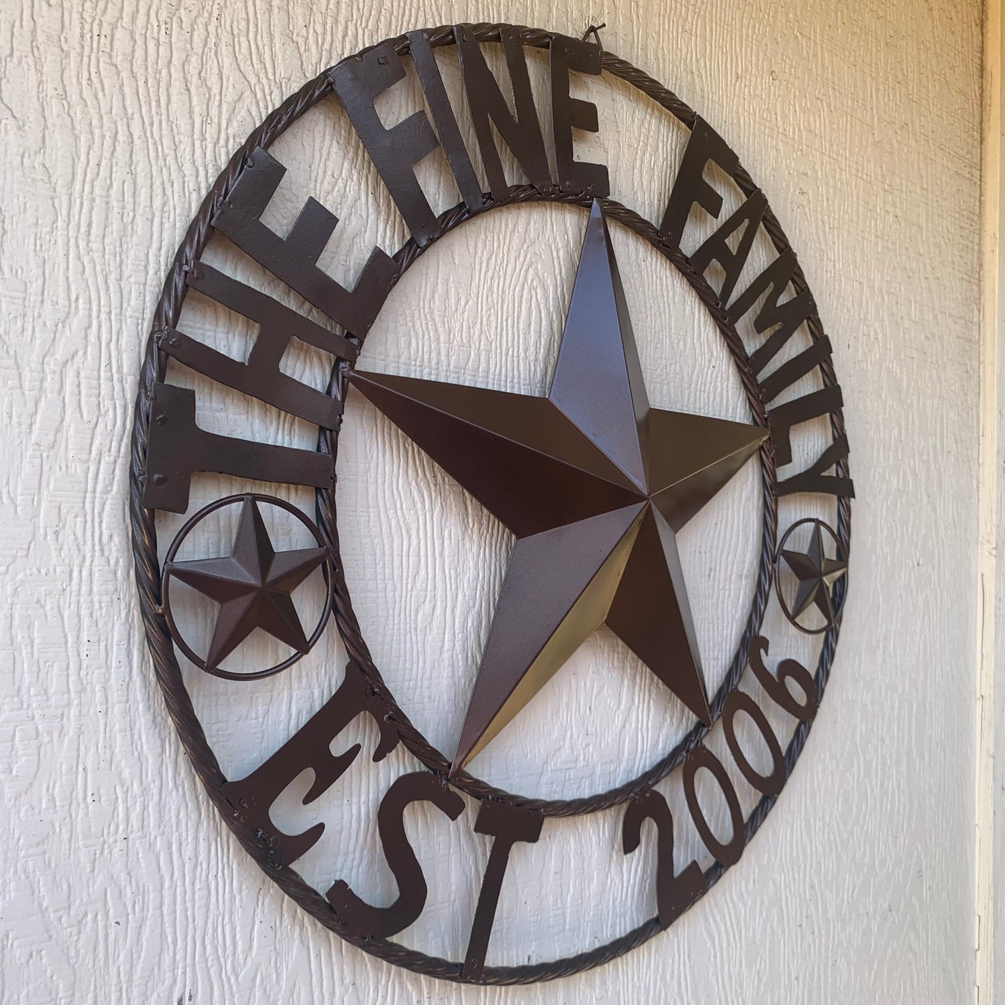 FINE FAMILY STYLE YOUR CUSTOM NAME STAR BARN STAR METAL LONE STAR WESTERN HOME DECOR RUSTIC BRONZE HANDMADE 24",32",36",50"