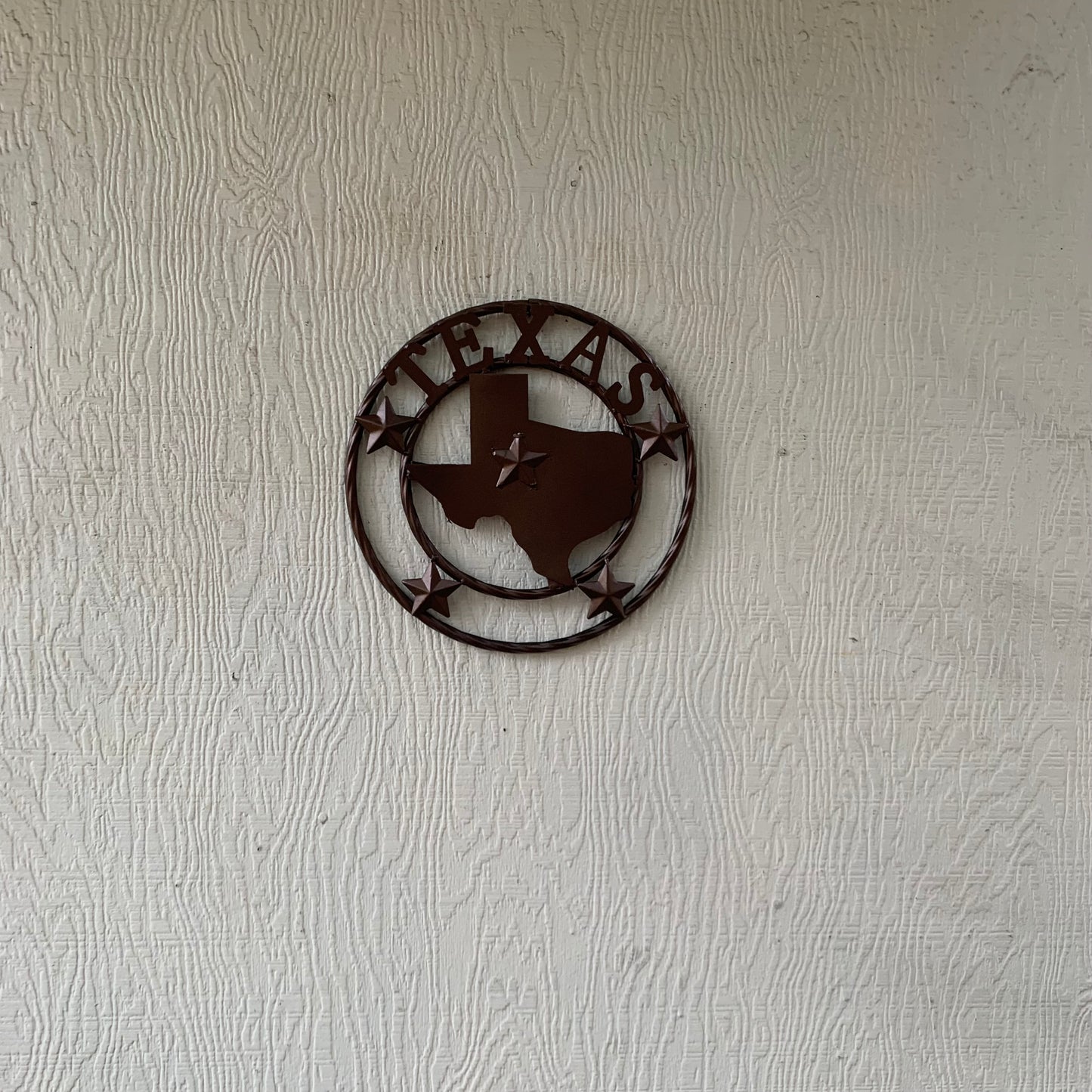 12" STATE OF TEXAS MAP RUSTIC BRONZE TWISTED RING METAL SIGN WESTERN HOME DECOR HANDMADE NEW