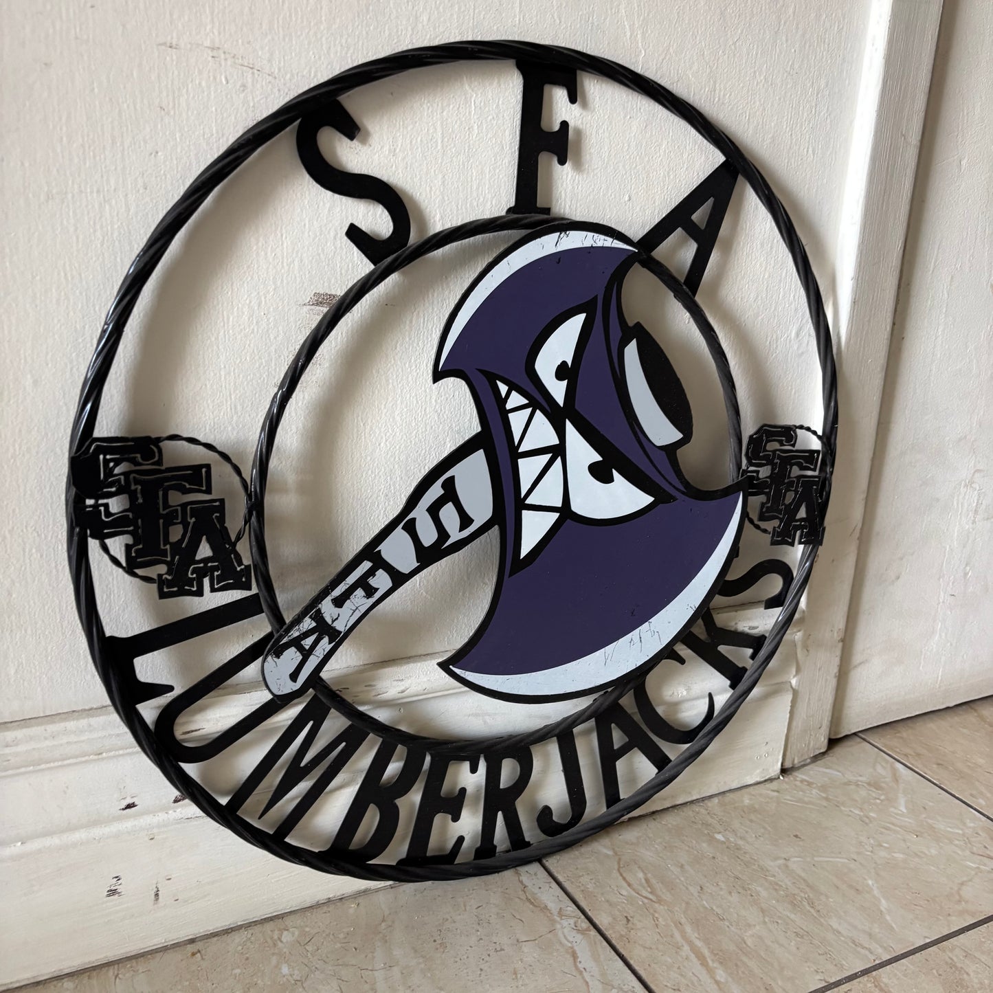 SFA LUMBERJACKS CUSTOM METAL VINTAGE CRAFT SIGN WALL ART TEAM SIGN HANDMADE