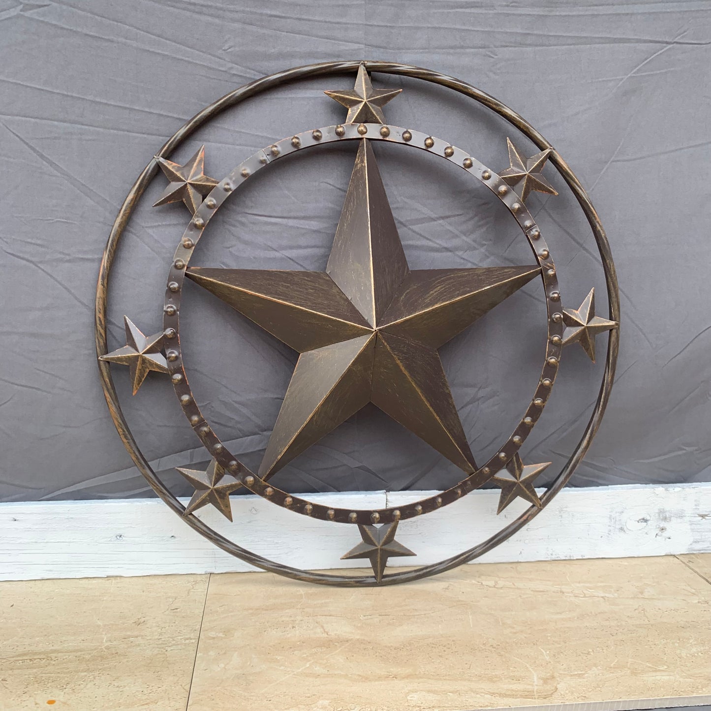 24" MULTI STAR BEADED COLIBROX BARN STAR METAL LONESTAR WESTERN HOME DECOR HANDMADE RUSTIC DARK BRONZE NEW
