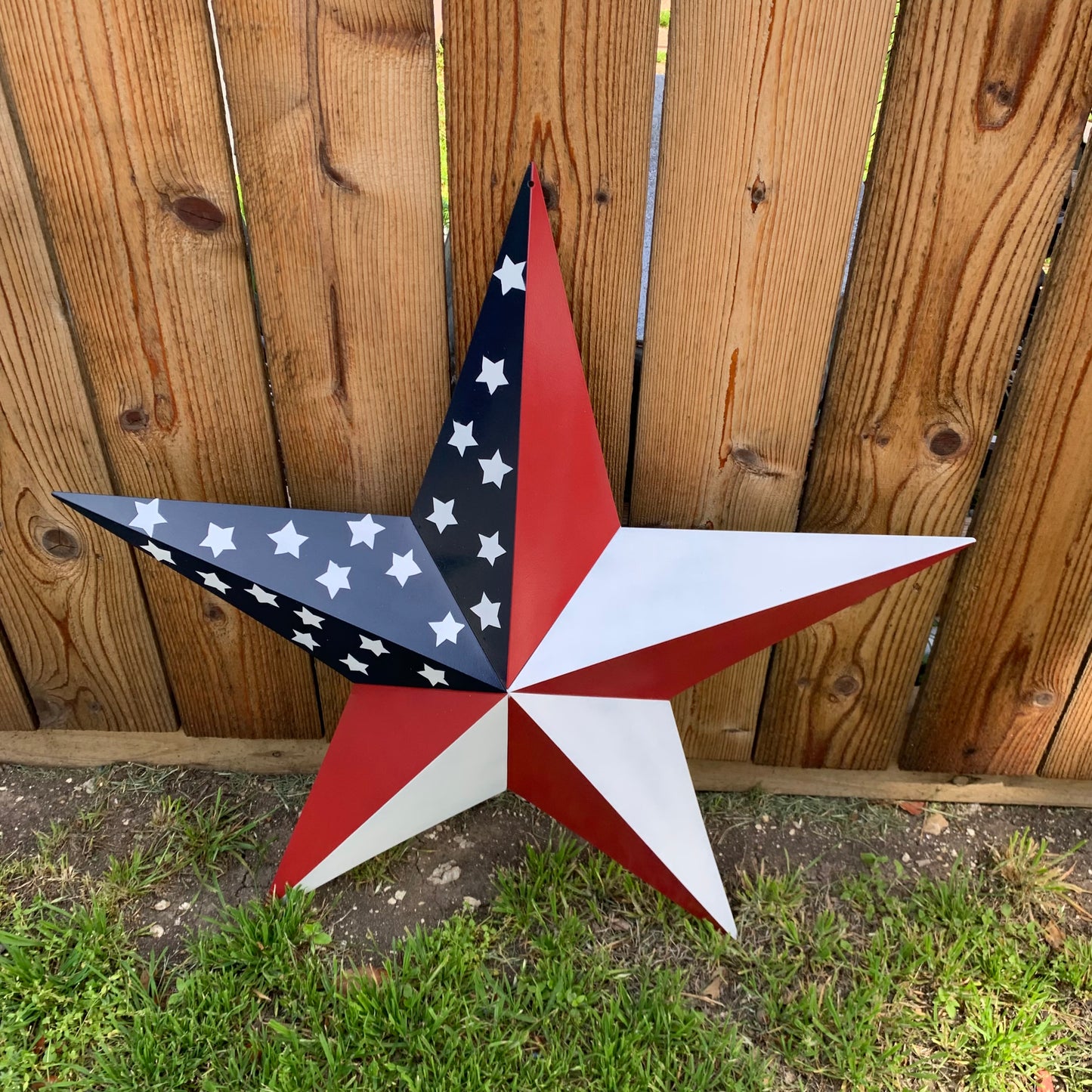 USA FLAG STAR STYLE# 5 RED WHITE & BLUE AMERICANA METAL BARN STAR WALL ART HANDMADE TO ORDER NEW #EH13380