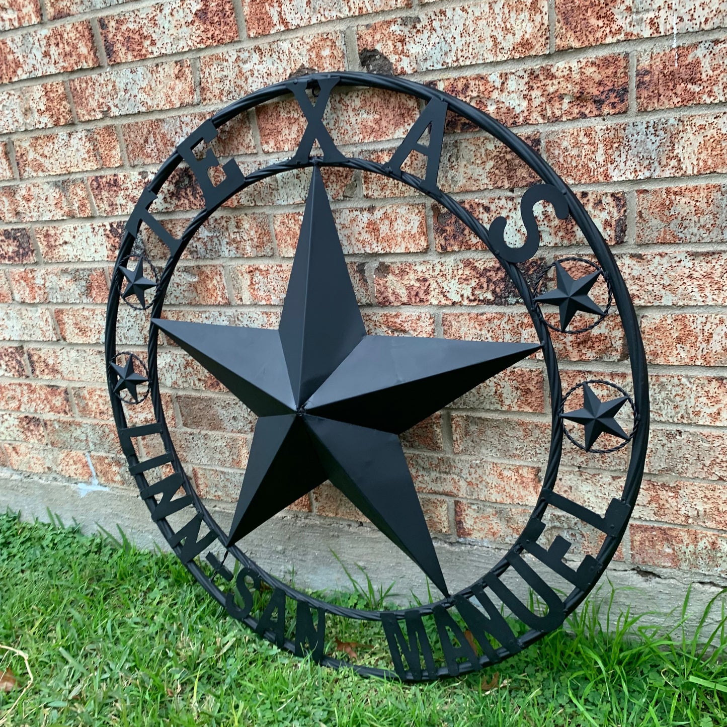 LINN SAN MANUEL STYLE YOUR CUSTOM NAME STAR METAL BARN LONE STAR 3d TWISTED ROPE RING WESTERN HOME DECOR HANDMADE NEW