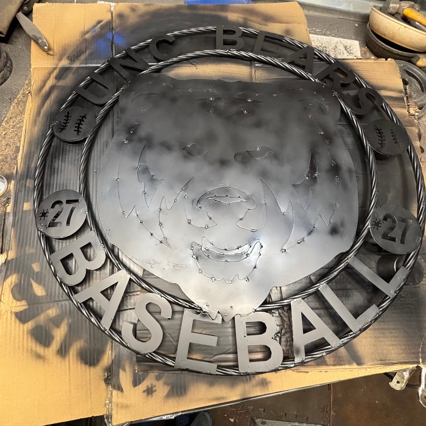 UNC BEARS CUSTOM RAW METAL NO PAINT VINTAGE CRAFT SIGN TEAM HANDMADE TO ORDER