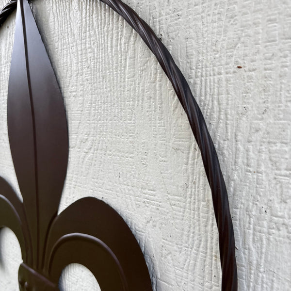 FLEUR DE LIS BRONZE METAL WALL ART SIGN WESTERN HOME DECOR HANDMADE NEW 12",18",24",32"