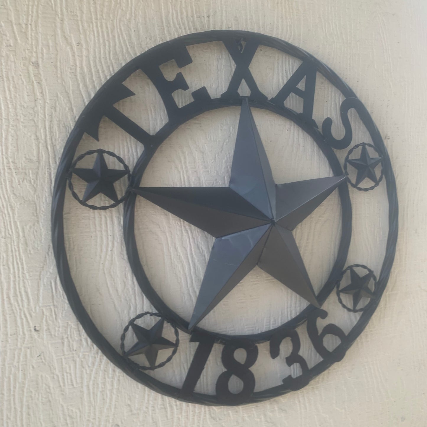 TEXAS 1836 BLACK BARN STAR METAL LONESTAR WESTERN HOME DECOR HANDMADE NEW 16",24",36",50"