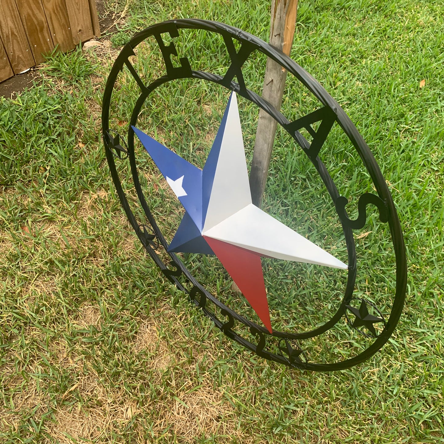 TEXAS 2022 STYLE CUSTOM NAME BARN STAR METAL LONESTAR 3d TWISTED BLACK ROPE RING WESTERN HOME DECOR   HANDMADE 24",32",36"