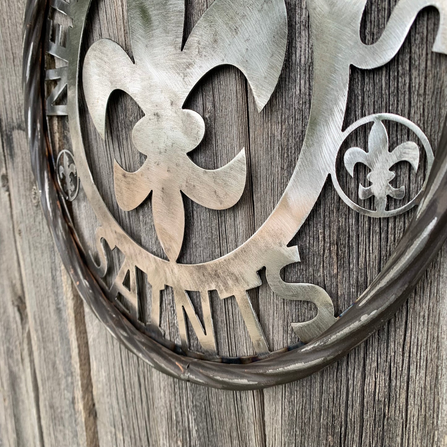 NEW ORLEANS SAINTS CUSTOM RAW METAL CRAFT SIGN WALL ART WESTERN HOME DECOR LASERCUT ART HANDMADE 12",18",24