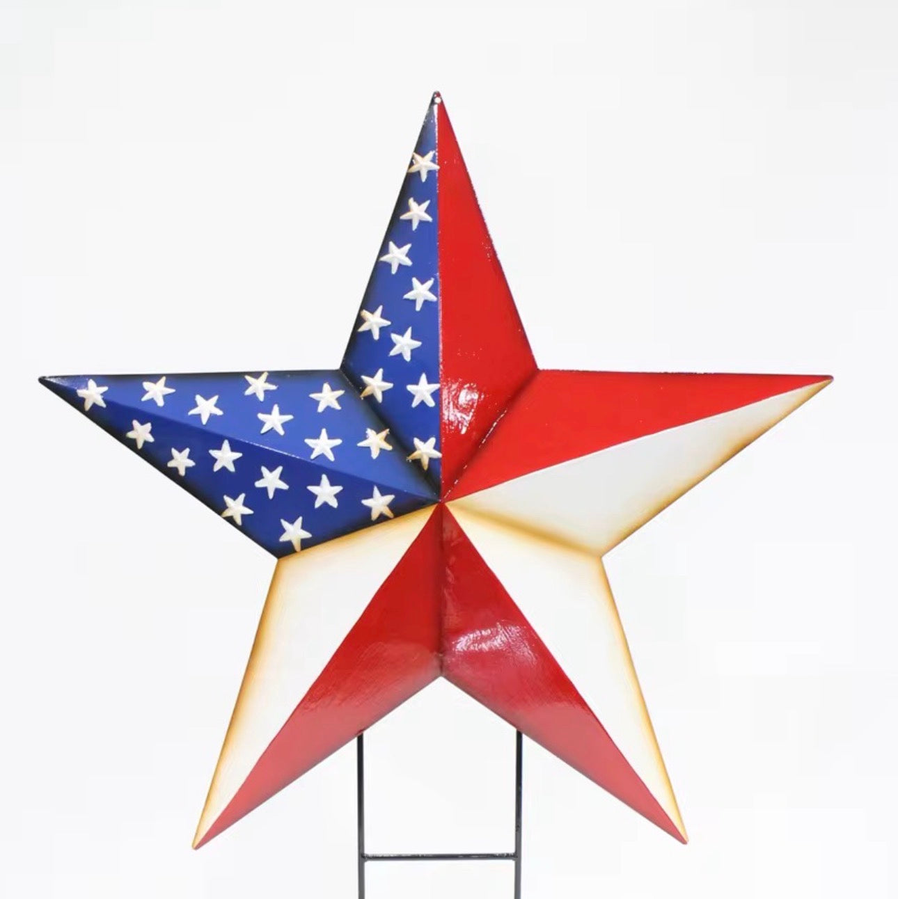 AMERICANA USA FLAG BARN STAR RED WHITE BLUE STAR STYLE HANDMADE 16",24",36" #EH