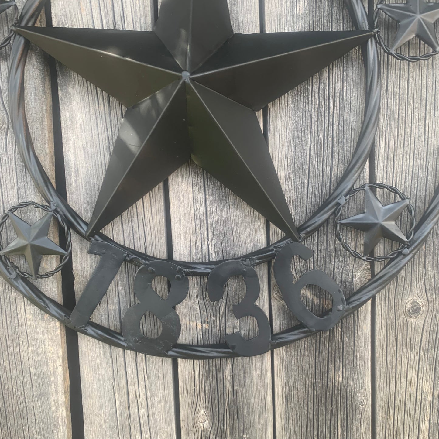 TEXAS 1836 BLACK BARN STAR METAL LONESTAR WESTERN HOME DECOR HANDMADE NEW 16",24",36",50"