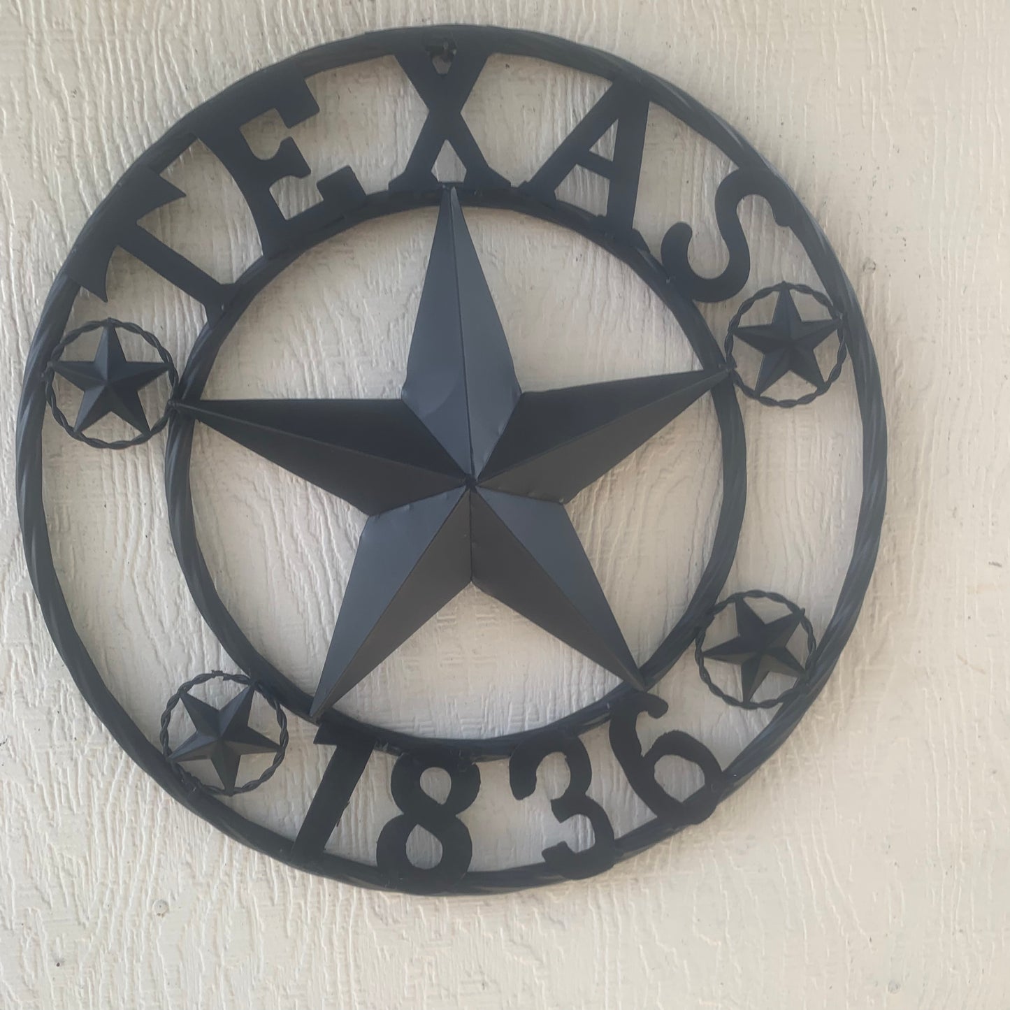 TEXAS 1836 BLACK BARN STAR METAL LONESTAR WESTERN HOME DECOR HANDMADE NEW 16",24",36",50"