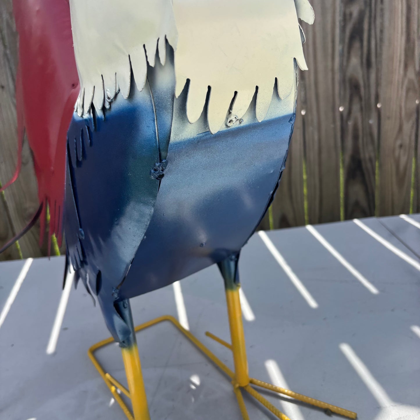 ROOSTER RED WHITE BLUE PATRIOTIC GARDEN METAL SCULPTURE WESTERN HOME DECOR ORNAMENT HANDMADE #34-003 18",30",40"