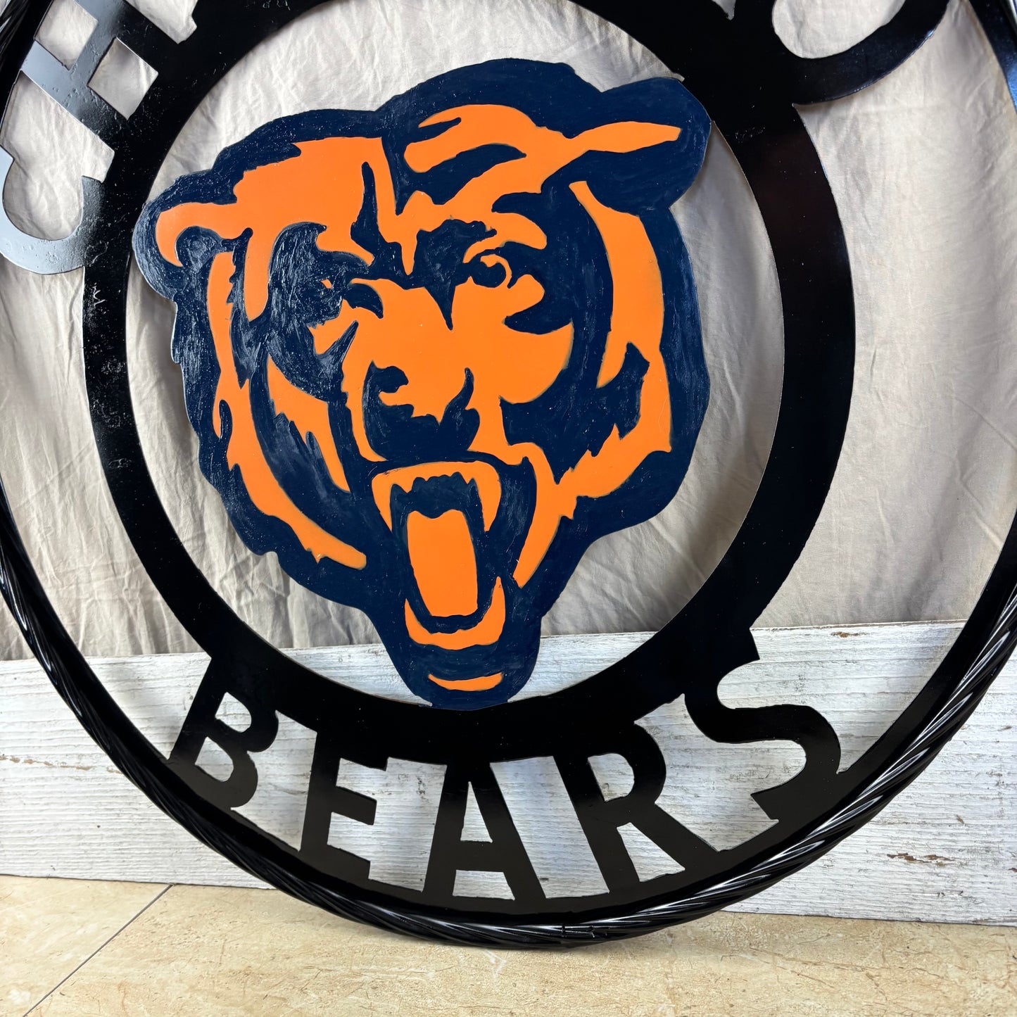 CHICAGO BEARS CUSTOM METAL VINTAGE CRAFT SIGN TEAM HANDMADE STYLE# 2