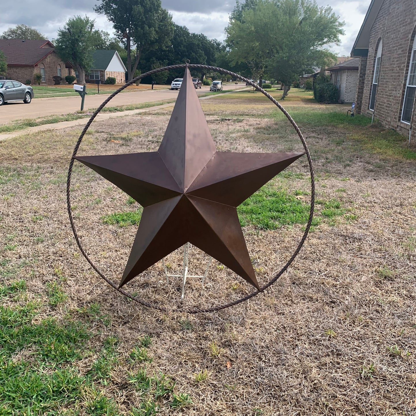 LONE STAR 60" BARN STAR METAL RUSTIC  BRONZE VINTAGE COPPER WALL ART WESTERN HOME DECOR HANDMADE NEW EH10524