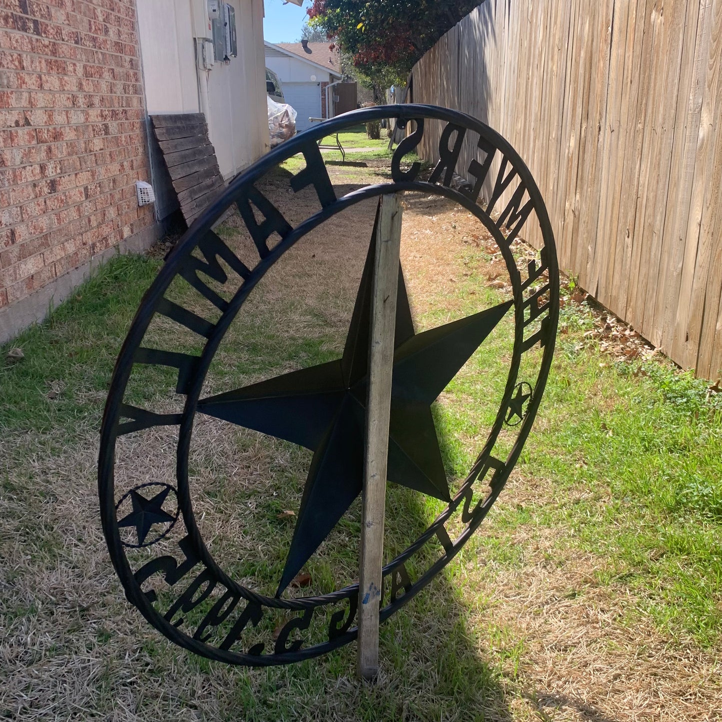 MYERS STYLE YOUR CUSTOM NAME STAR BARN STAR METAL LONE STAR WESTERN HOME DECOR RUSTIC BLACK HANDMADE 24",32",36",50"