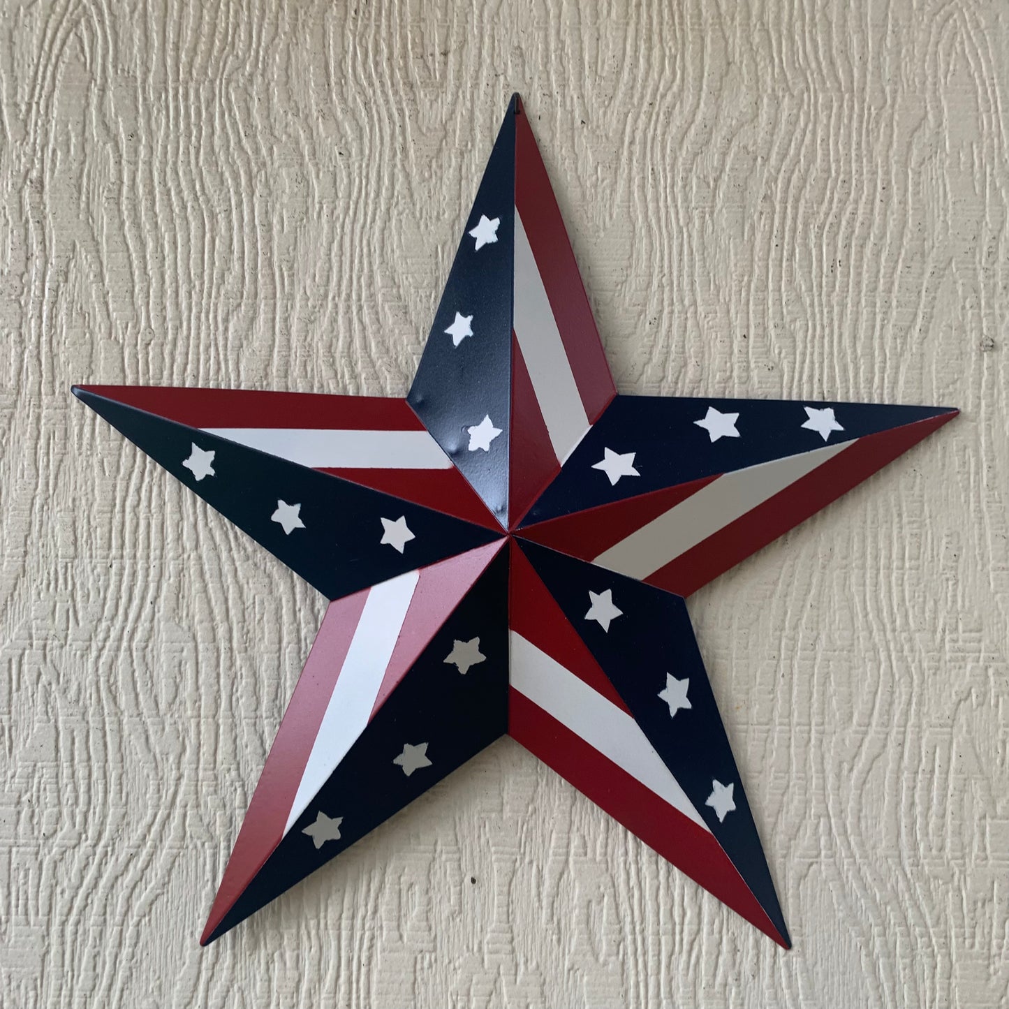 USA BARN STAR AMERICAN FLAG STAR RED WHITE & BLUE METAL STAR HANDMADE NEW 12",24",30" #EH11753