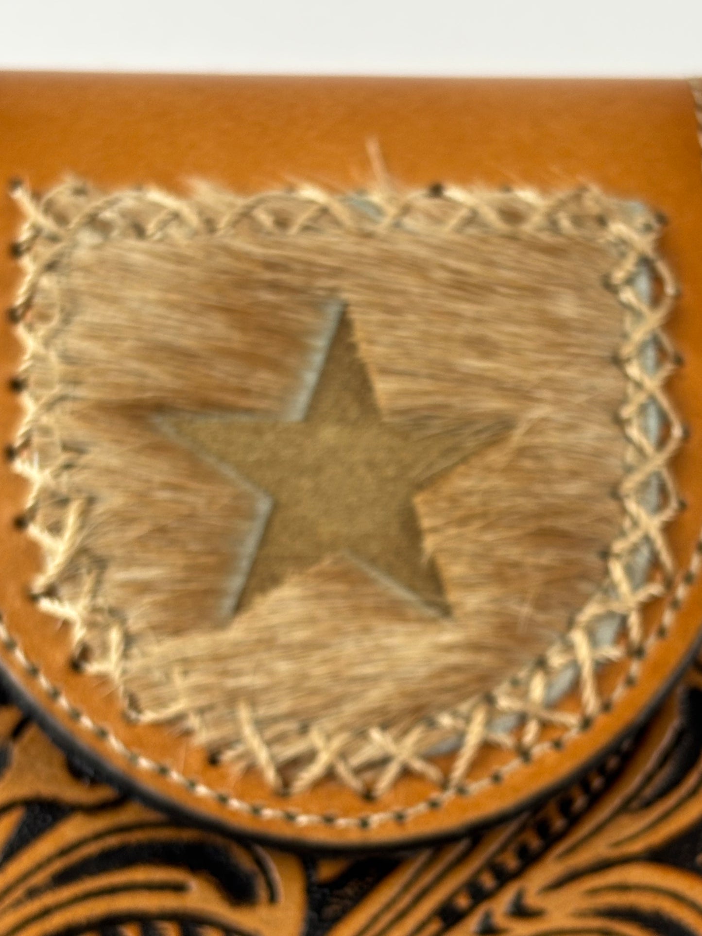 7" STAR LEATHER HOLSTER TAN BROWN STAR POUCH EXTRA LARGE  BELT LOOP CELL PHONE CASE UNIVERSAL OVERSIZE #EH13320