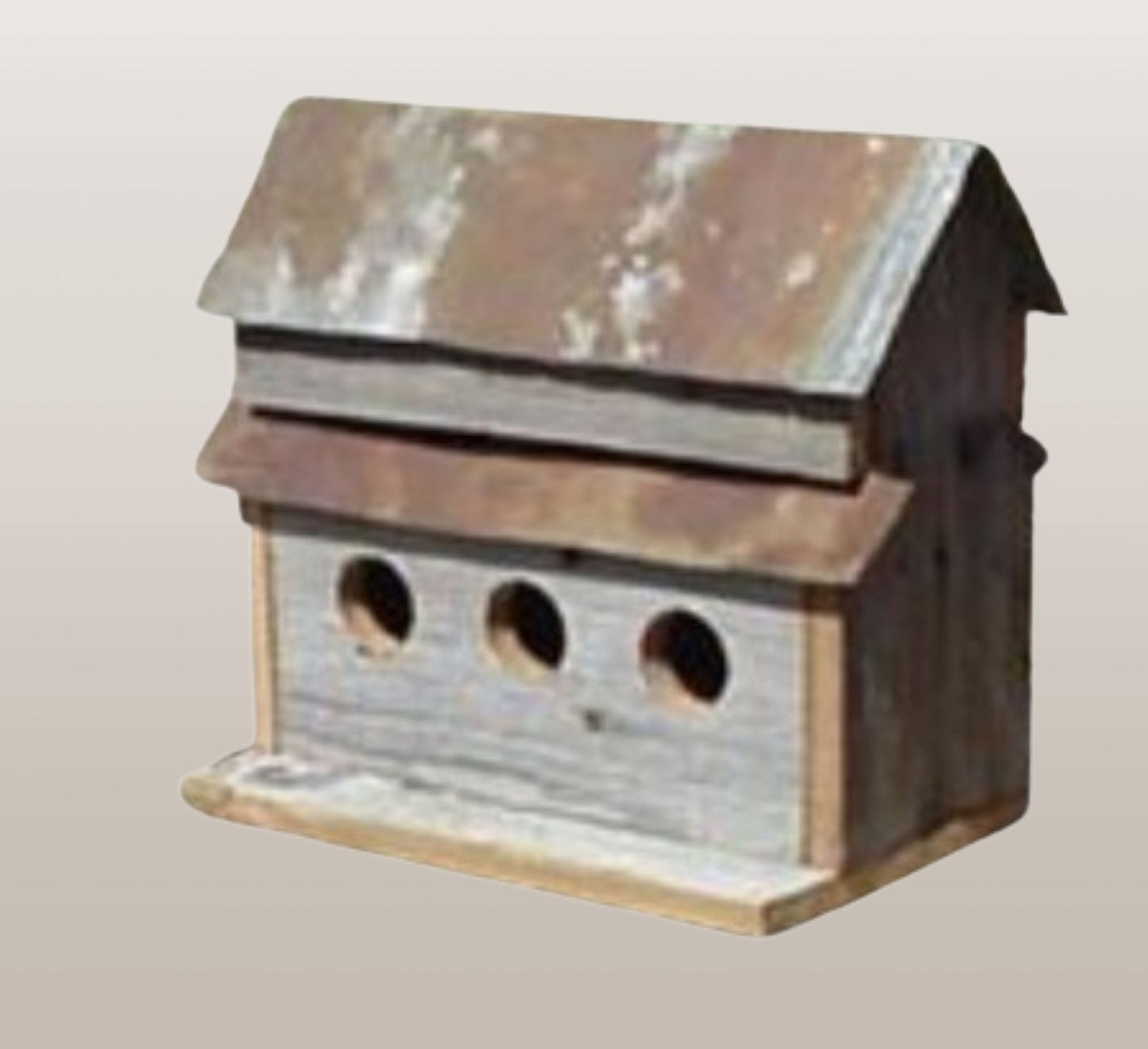 3 HOLE BIRDHOUSE 13"H BARN WOOD WESTERN HOME DECOR HANDMADE #EH13587