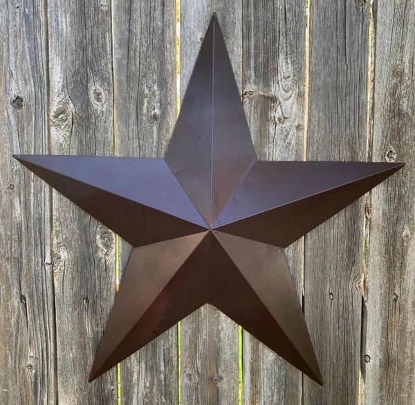RUSTIC BROWN BARN STAR 5 POINT METAL STAR OF DAVID WESTERN HOME DECOR HANDMADE NEW 12",24",36" #EH12779