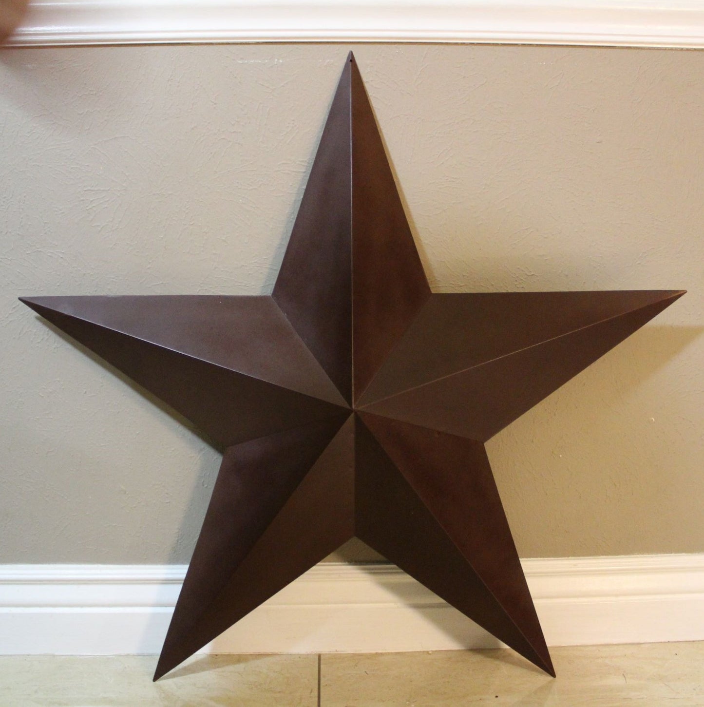 RUSTIC BROWN BARN STAR 5 POINT METAL STAR OF DAVID WESTERN HOME DECOR HANDMADE NEW 12",24",36" #EH12779
