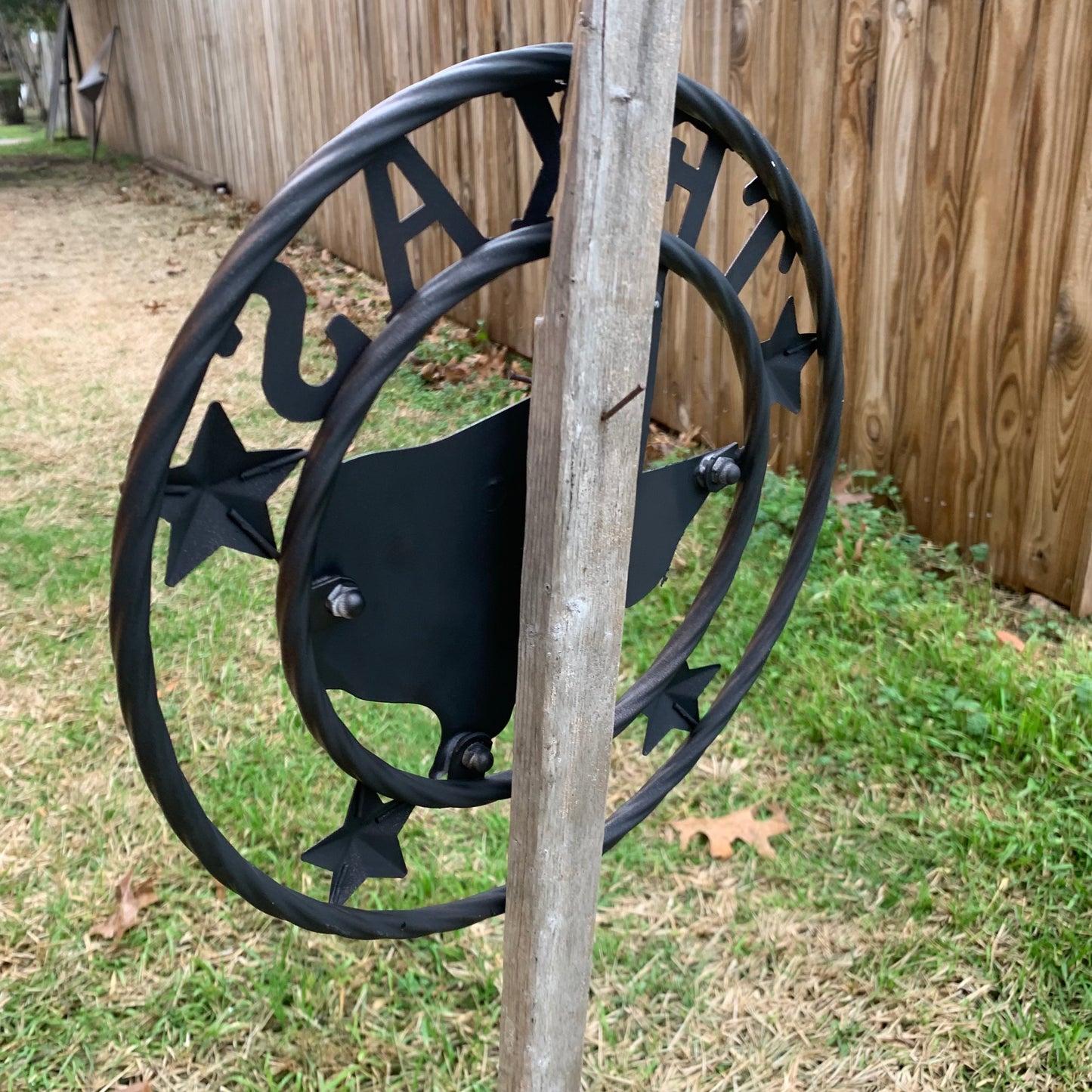 12" STATE OF TEXAS MAP RUSTIC BRONZE TWISTED RING METAL SIGN WESTERN HOME DECOR HANDMADE NEW