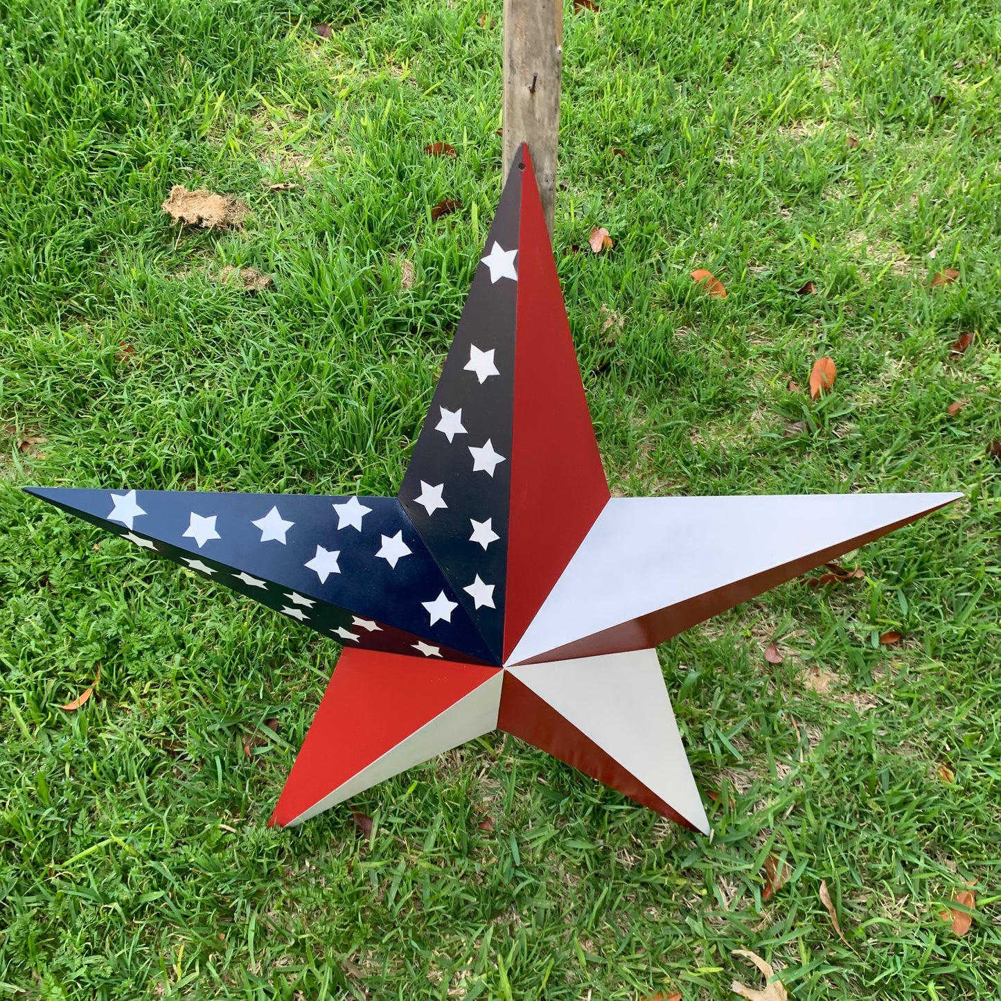 USA FLAG STAR STYLE# 5 RED WHITE & BLUE AMERICANA METAL BARN STAR WALL ART HANDMADE TO ORDER NEW #EH13380